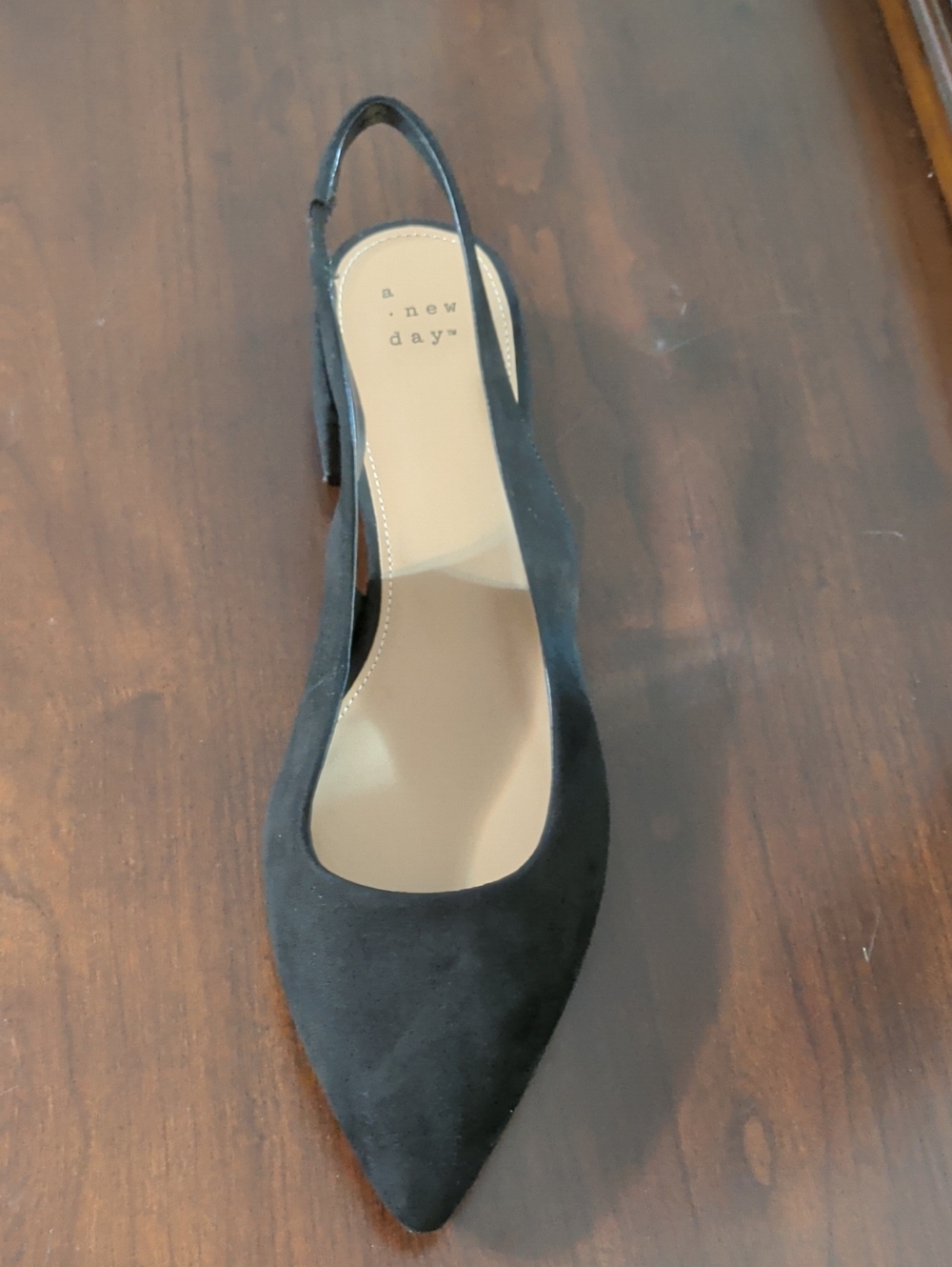 a new day Black Pointed Slingback Heels